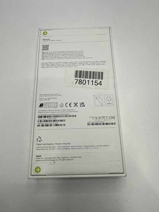 Iphone 17 Air, Sky Blue 256Gb Nou Sigilat