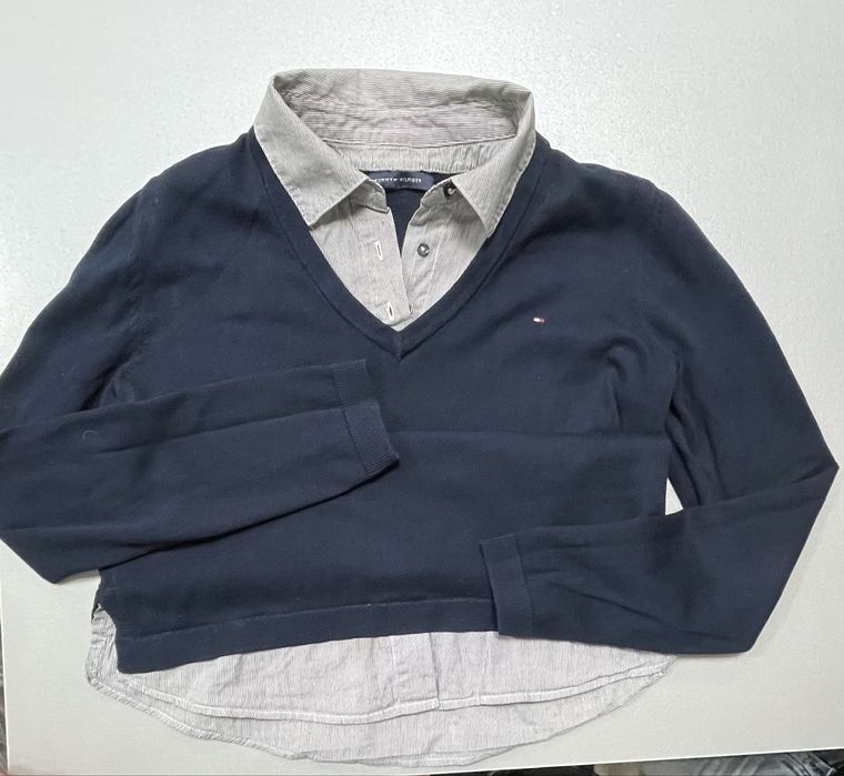 Дамски пуловер с риза Tommy Hilfiger