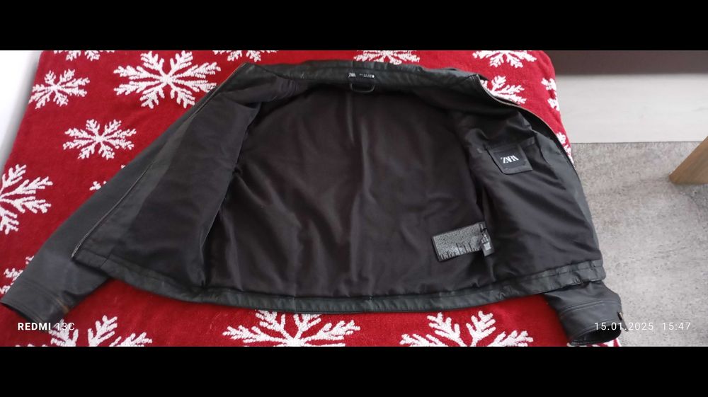 Geacă din imitație de piele ZARA