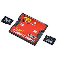 Adaptor dual card de memorie micro SD la card Compact Flash CF