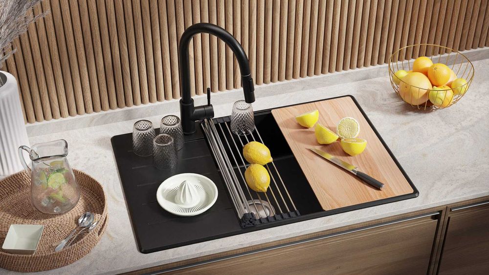 Черна кухненска мивка от гранит Копенхаген 780x500 Top 60