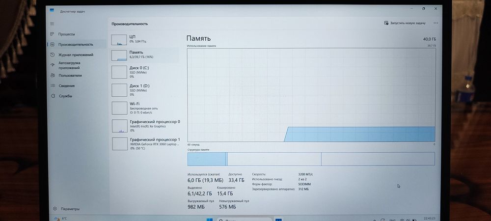 ASUS tuf DASH i5 11avlod ozu40gb SSD 1TB RTX 3060 6gb noutbuk notebook