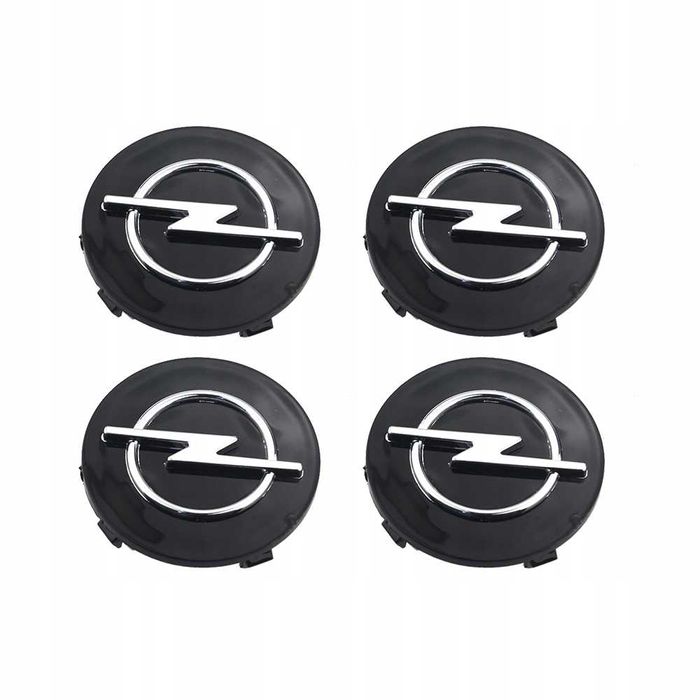 Set 4 Embleme Capace Jante Roti Opel 59mm / 64mm Negru/Gri/Crom