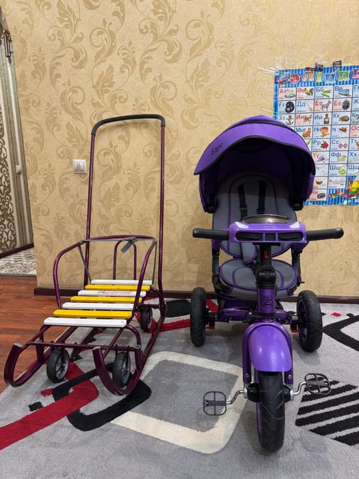 Детский велик и санька
