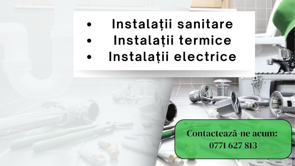 Instalator sanitare, electrice, termice non stop(interventii)