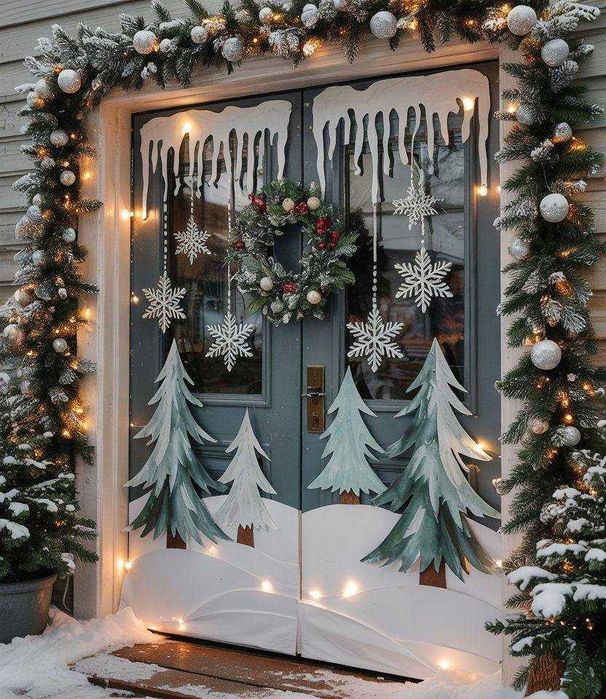 Оформление окон и помещений на Новый год