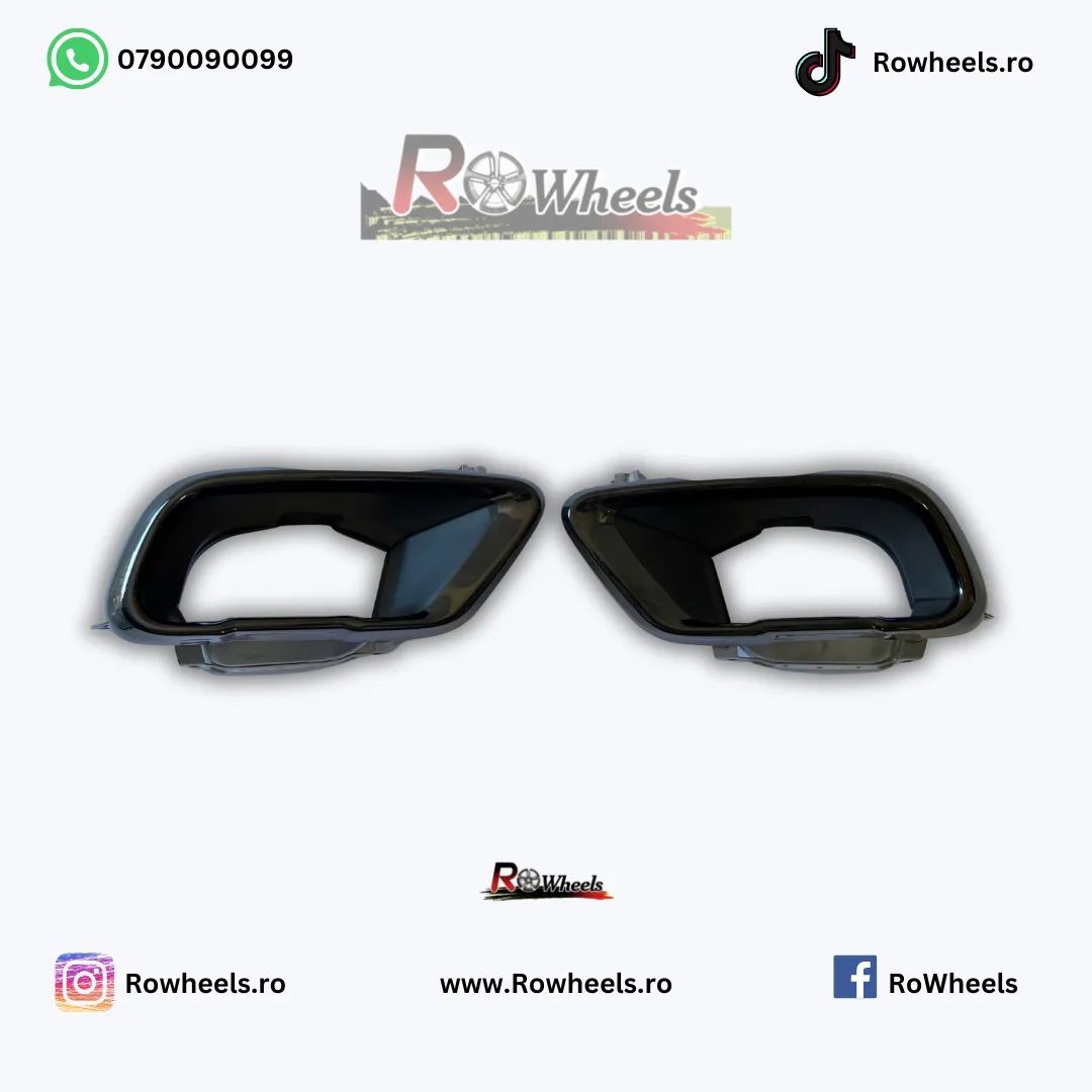 Ornamente BMW tips Evacuare ornamente tobe compatibile cu BMW X4 X5 X6 X7 G04 G05 G06 G07 Modelele G black chrome negru lucios