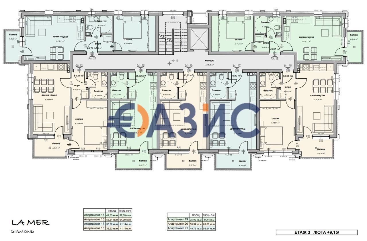 Продава се Едностаен апартамент в Свети Влас - 41 кв.м за 1525 €/кв.м - Снимка #6
