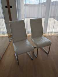 8 scaune albe imitație de piele de vânzare