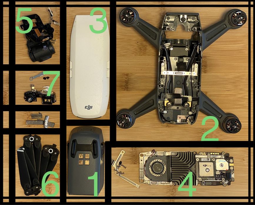 Piese Dji Spark baterie carcasa motoare placa baza camera gimbal