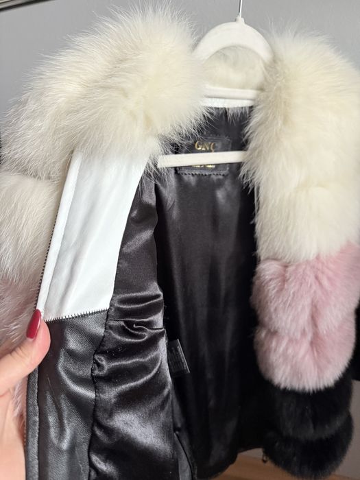 Пухено яке от естествена кожа