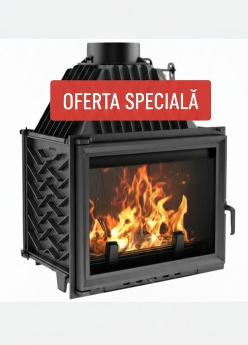 OFERTĂ Șemineu fontă 18 kw / 150 kg / Focar