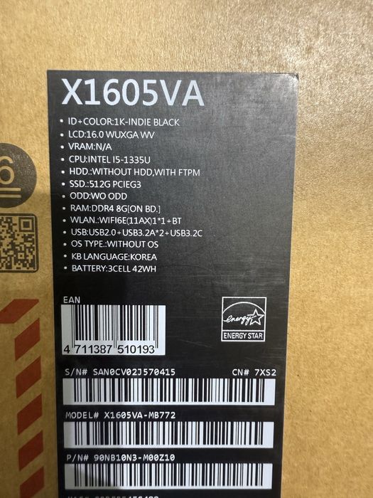 Asus VivoBook 1605 i5-13/8/512/16.0