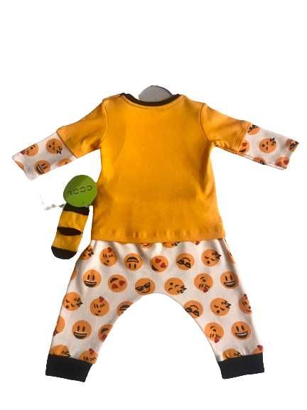 Pijama Emoji unisex, copii, 3 piese