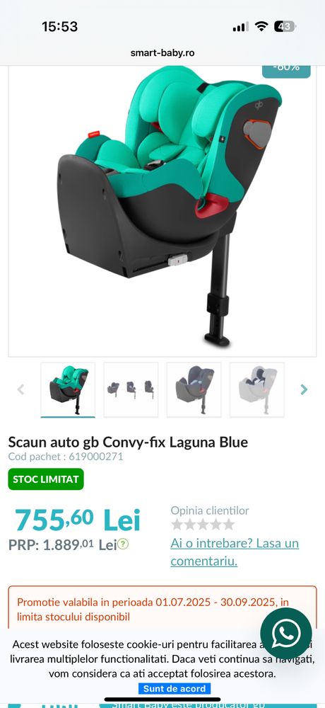 Scaun auto GB cu baza isofix