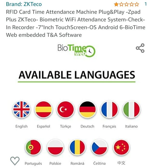 Tableta pontaj ZkTeco