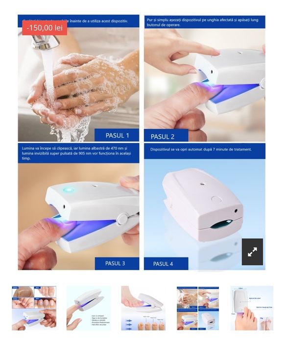 Aparat cu laser pentru afectiuni ale Unghiei RK6000FL, lumina albastră