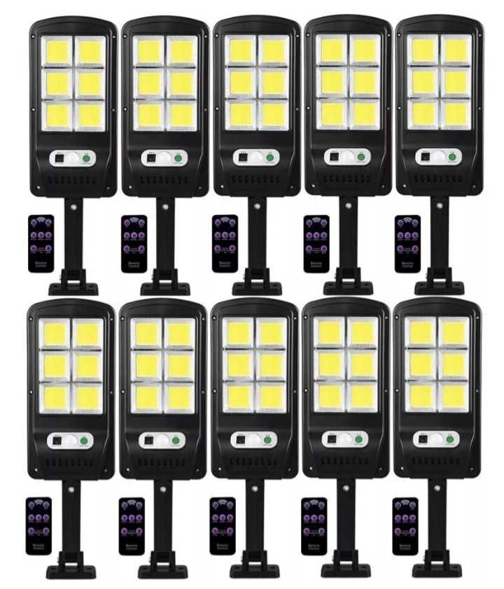 ПРОМО 5бр=99.97лв Соларни 1200W LED Лампа IP65+стойка+дистанцион