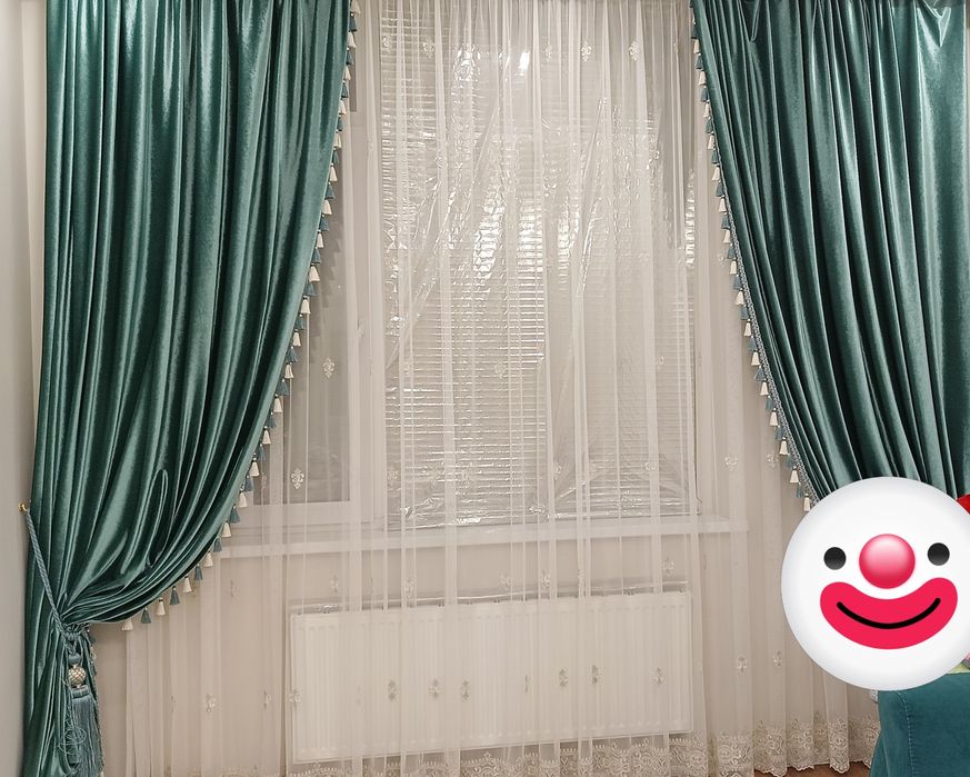 Шторы (партьер и тюль) б/у