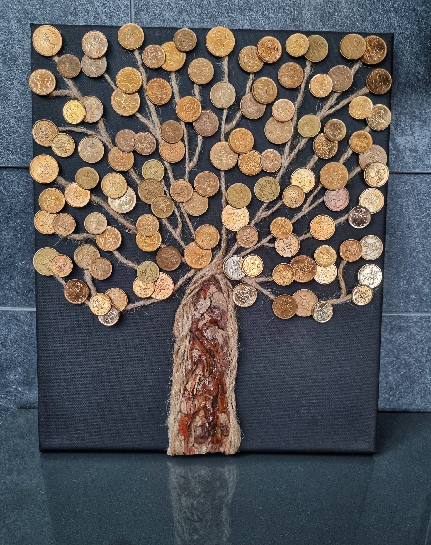 Пано Дървото на парите / богатството и късмета от монети