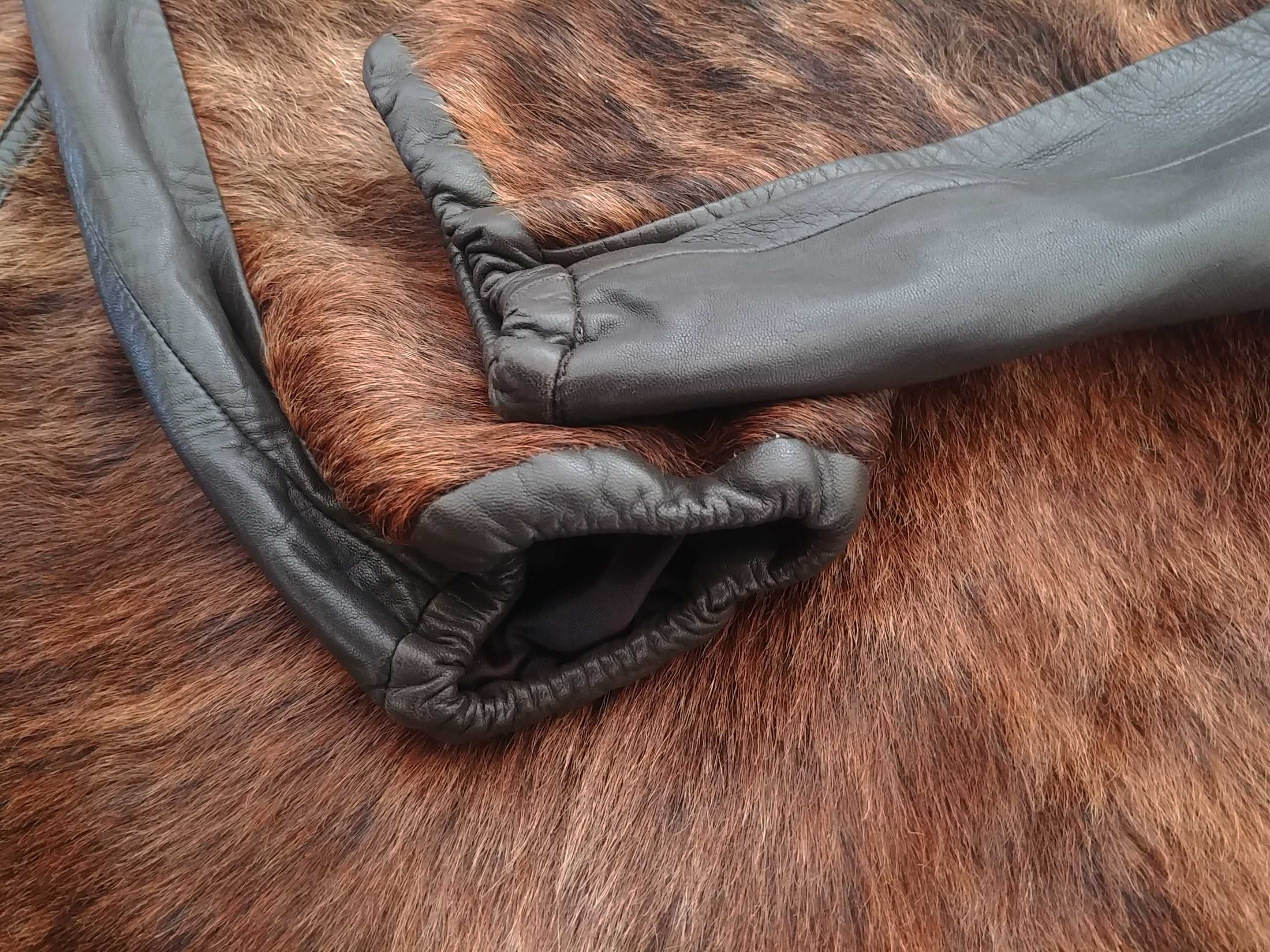 Дамско палто от естествен еленски косъм и телешки бокс