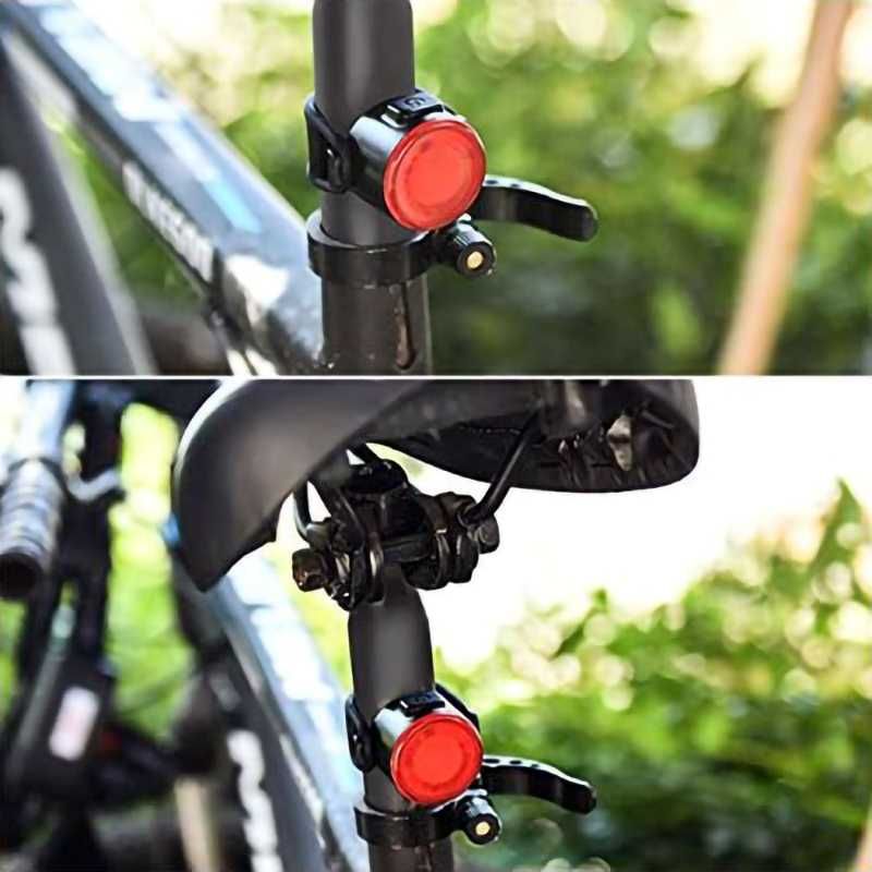 Комплект LED светлини за велосипед, Водоустойчиви, Кръгли, USB, ZH-068