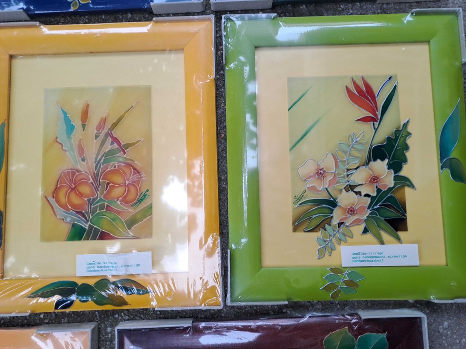 tablou pe sticla gen vitraliu 37/31 cm nou