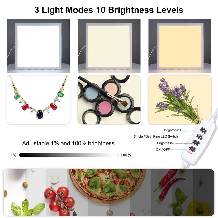 Panou LED 38cm Puluz pentru fotografie de produs, fundal LED cort foto