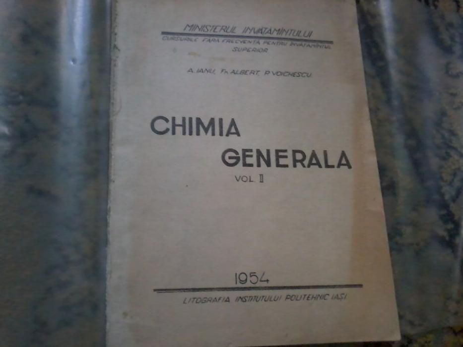 Antichitate Curs universitar litografiat Chimie generala Vol 2 1954