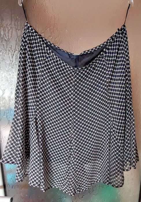 Fusta matase buline alb cu bleumarin