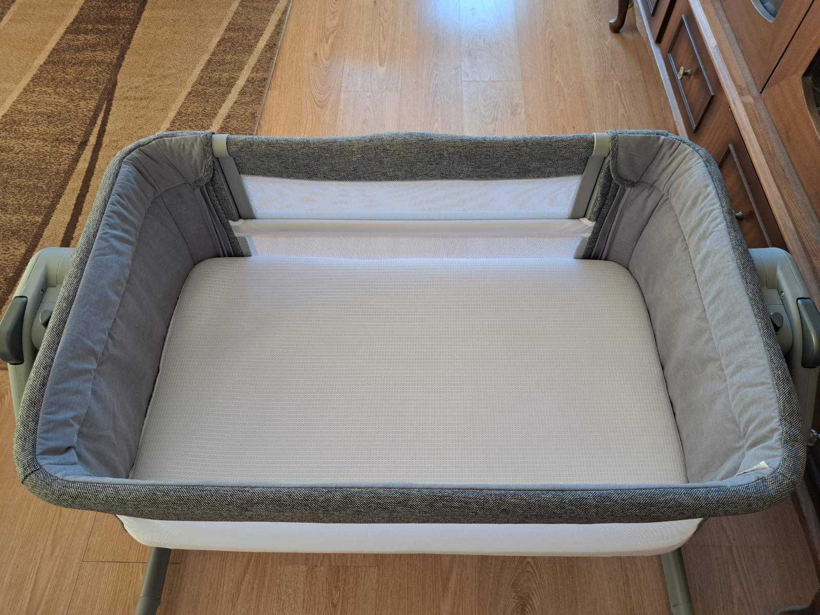 Бебешка кошара с падаща страна Chicco - Next 2 Me Magic Evo, Dark Grey
