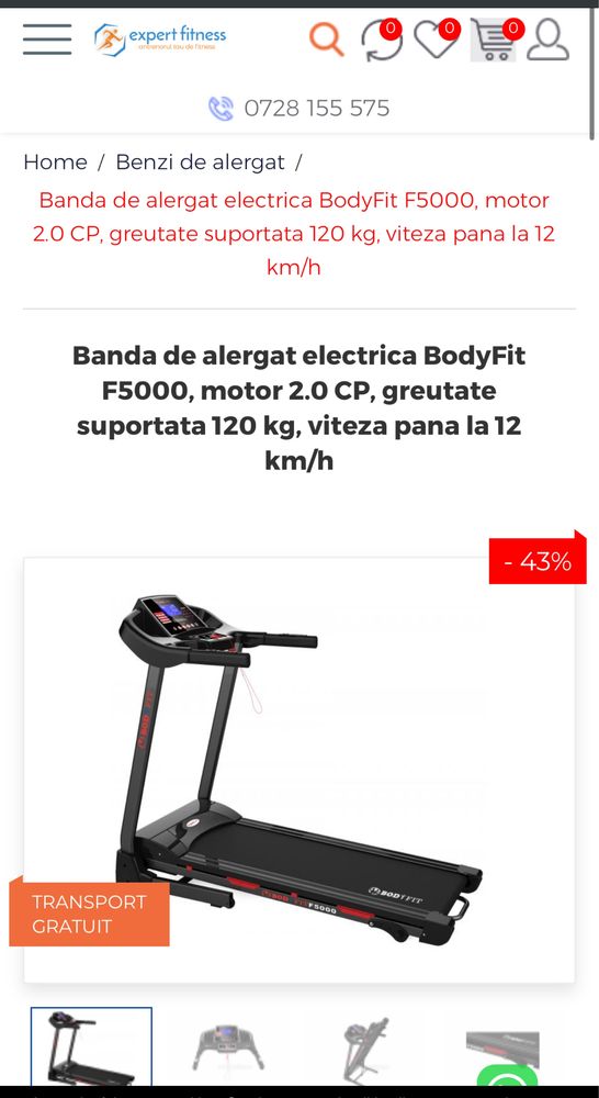 Bandă de alergat Bodifit f5000