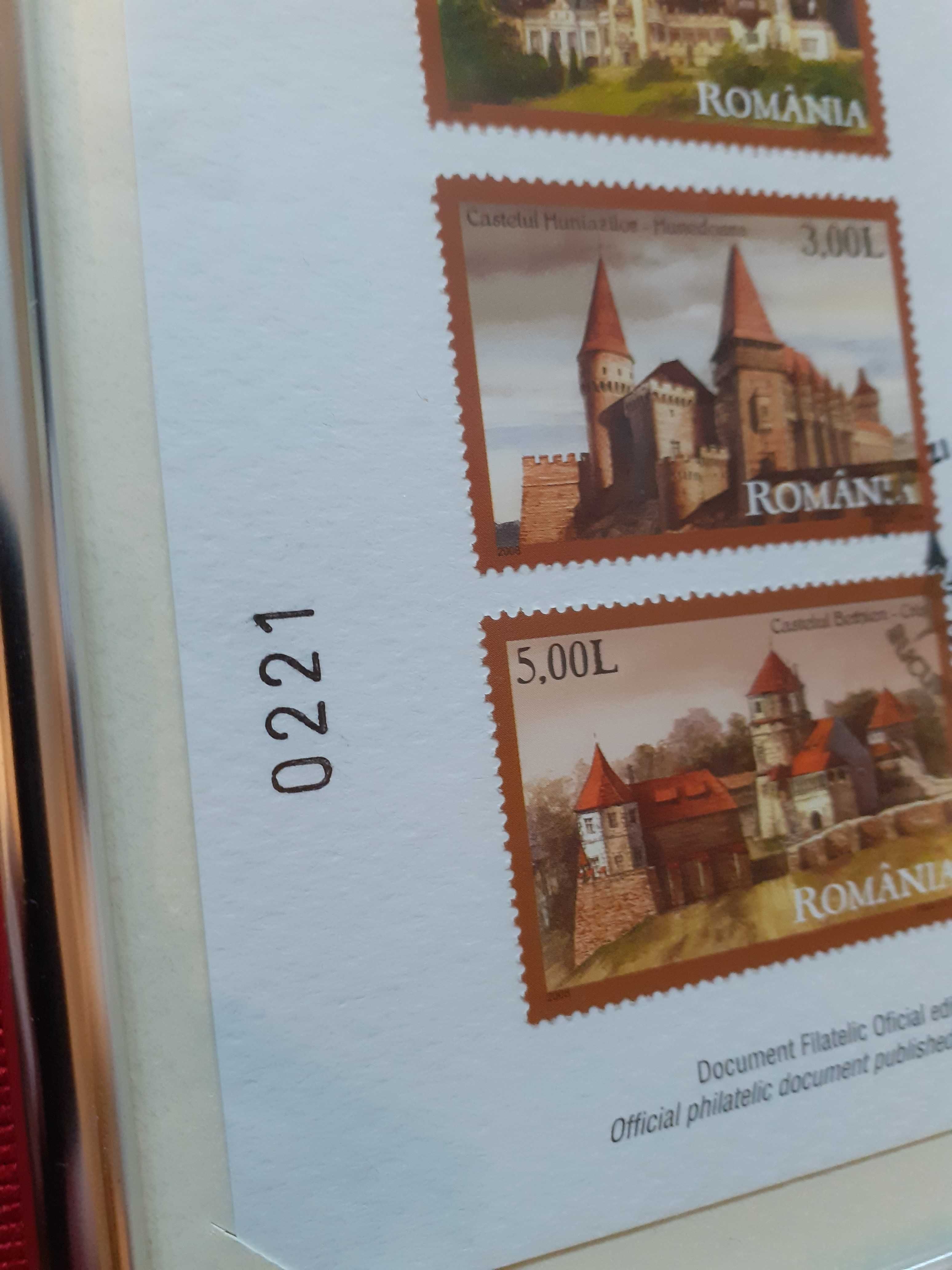 Document filatelic oficial "Castele din România" - piesă de colecție