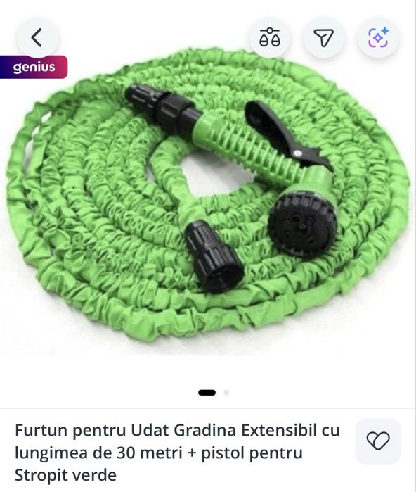 Furtun extensibil 30 m + pistol pt stopit gradina