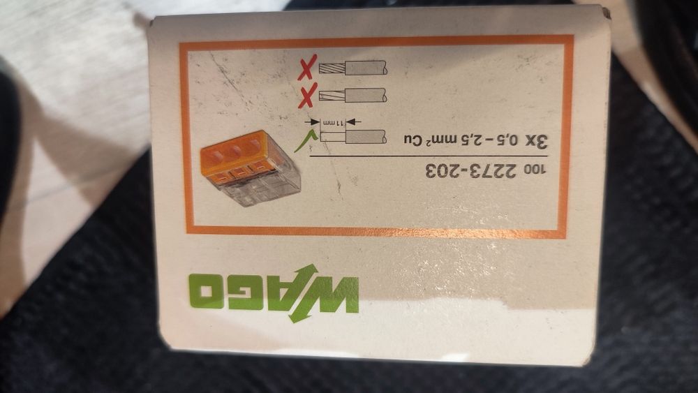 НОВИ ЦЕНИ Wago Ваго клеми ,дюбел за плосък кабел ТМТ , черен дюбел ТМТ