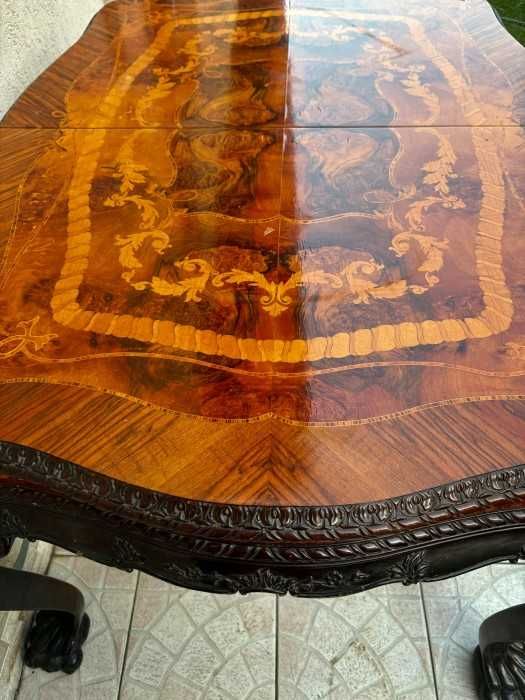 Fabuloasa masa Chippendale-mahon-intarsii-picioare cabriole-Anglia