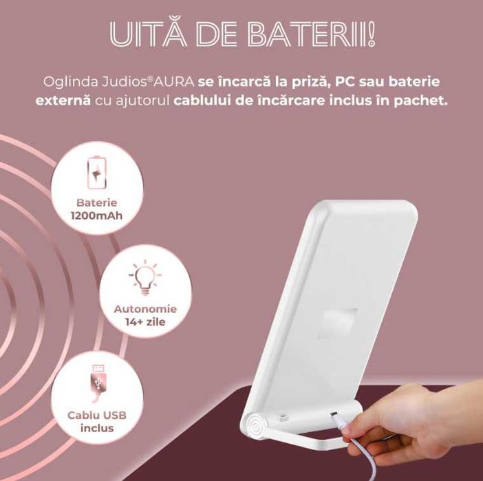Oglindă machiaj cosmetică cu LED-uri Judios®AURA