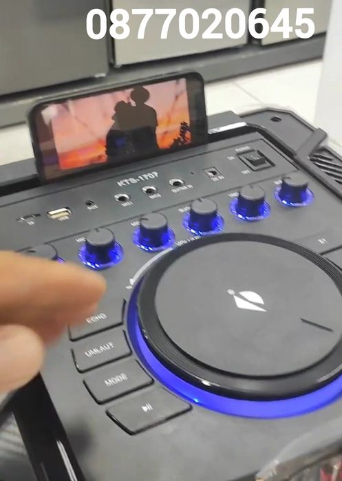 Караоке тонколона 2 х 10 инча KTS 1707 с 2 микрофона