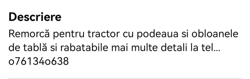 Vând remorca tractor