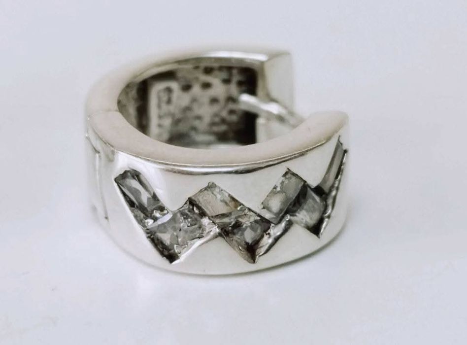 Cercei din argint de 925 cu pietre albe, Slovacia