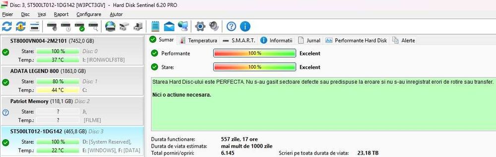 Hard disk laptop 500 GB Seagate Momentus Thin. Impecabil!