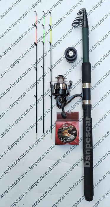 SET 4 Lansete Power tele feeder 3,90m+4 Mulinete QFC4000 si 4 role fir