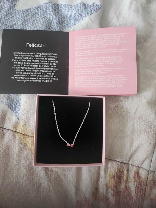 Colier Bow Pendant Necklace Pandora(aliaj metale pretioase)