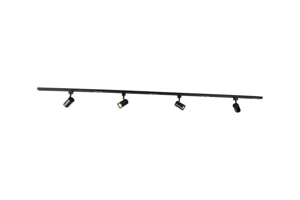Sistem de Șine QAZQA cu 4 Spoturi GU10, 50W, 230V, Negru/Alb