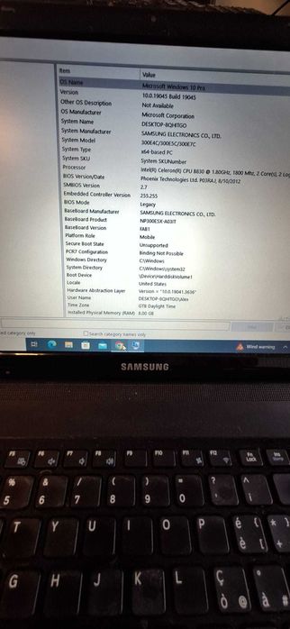 Laptop Samsung Intel Celeron B830 1.80GHz 15.6” 8GB RAM preț mic