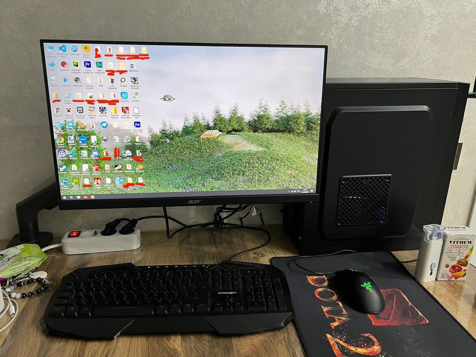 Компьютер (i3-10100f+Gtx 1650) с Монитором Acer Nitro 60гц