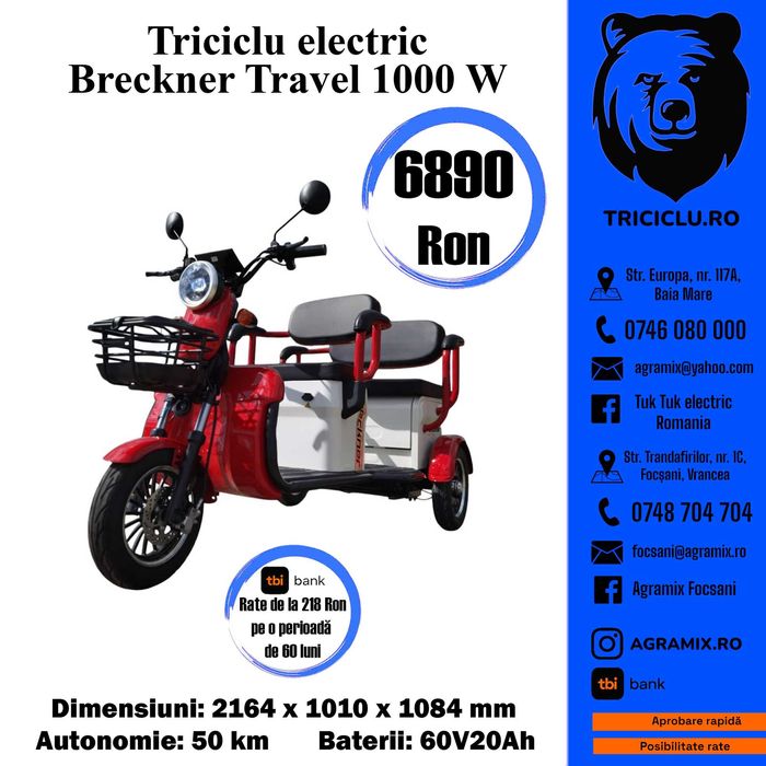 BRECKNER TRAVEL triciclu electric nou Agramix