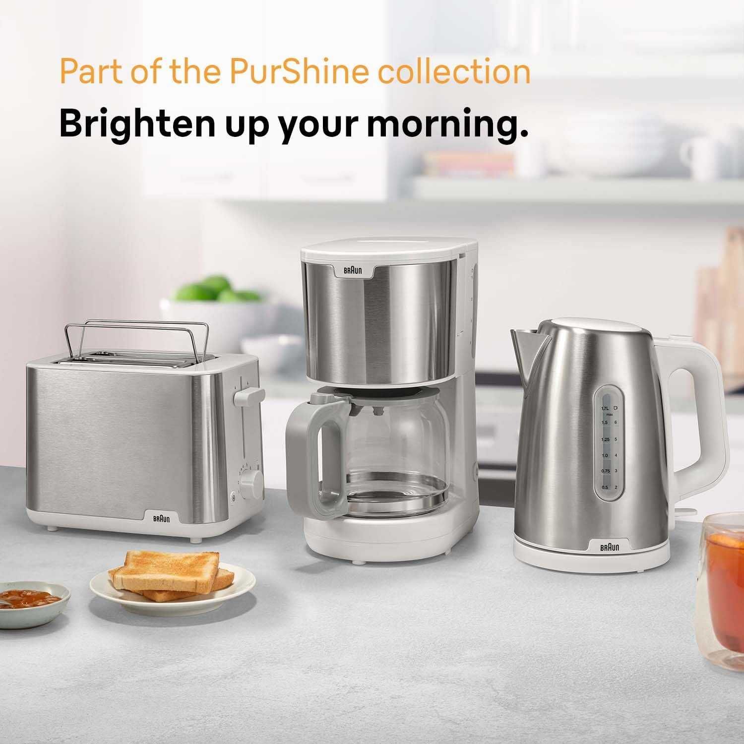 Кафеварка Braun PurShine KF1500WH, 1000W, 10 чаши, OptiBrew система