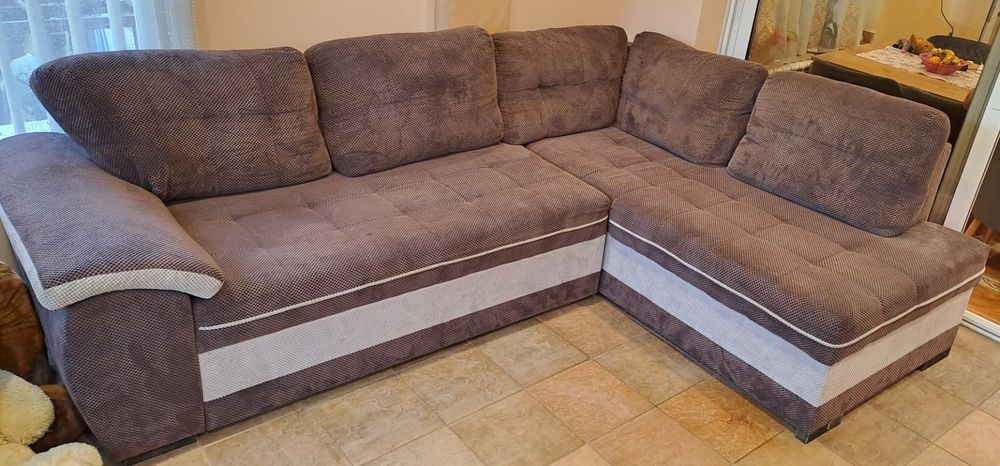 Ъглов диван с ракла и функция сън