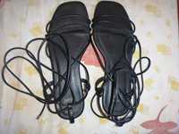 Нови черни дамски летни сандали с връзки размер 37  Jenny Fairy
